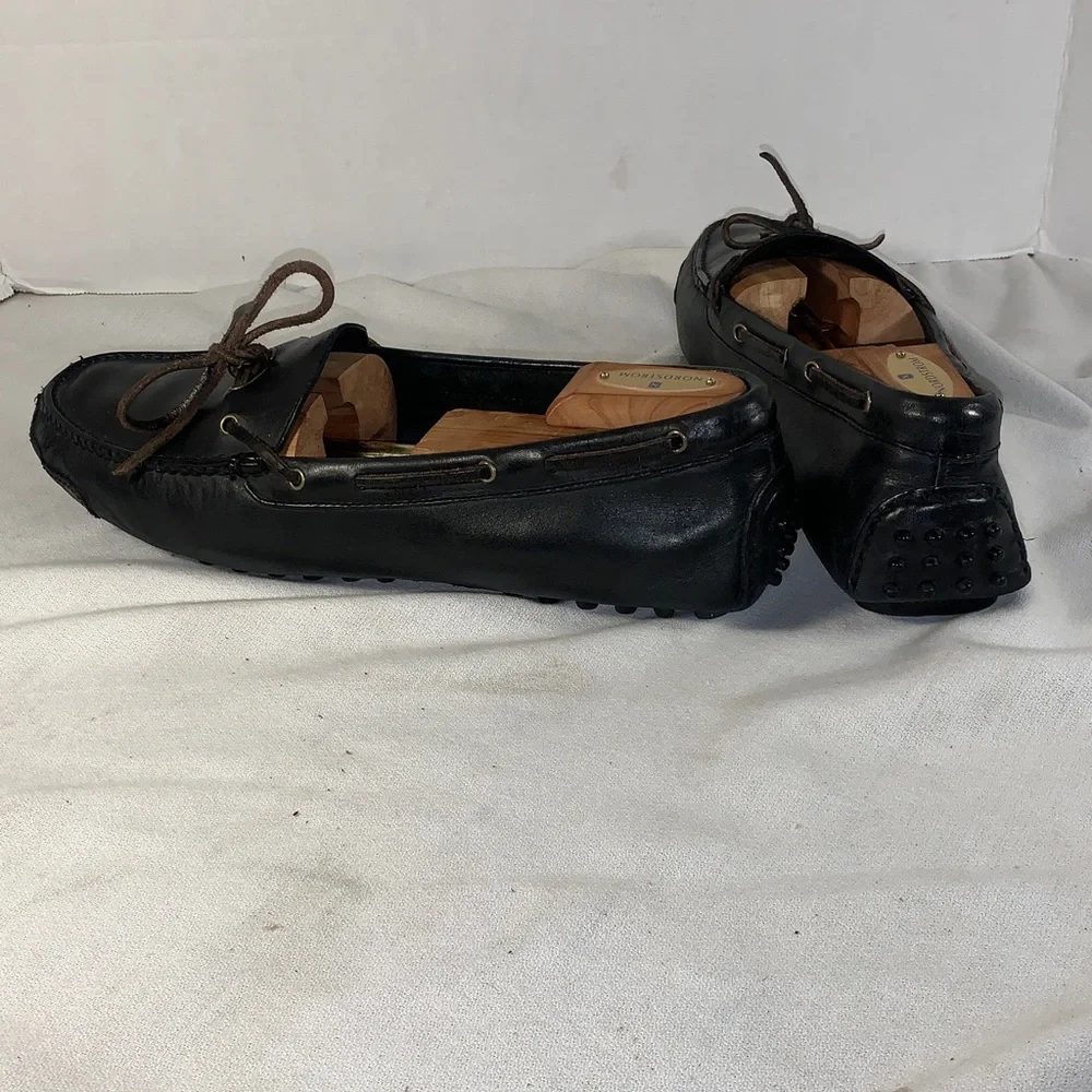 Cole Haan Mens Black Leather Driving Loafer Shoes